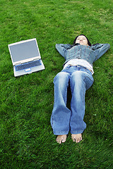 Image showing Laptop girl