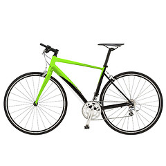 Image showing Green bike detail isolated