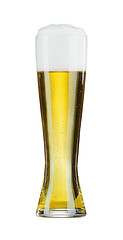 Image showing glass with beer on white background