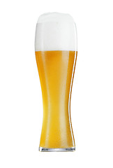 Image showing Glass of beer close-up with froth