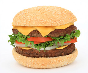 Image showing big hamburger isolated on white
