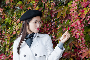 Image showing pretty woman in autumn