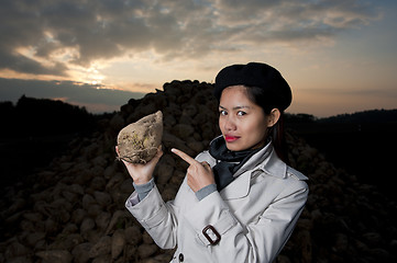 Image showing beautiful asian with sugar beet