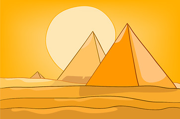 Image showing Cartoon Nature Landscape Pyramid