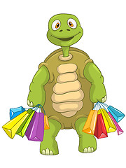 Image showing Funny Turtle. Shopping.