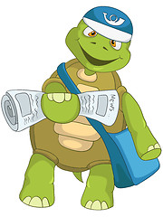 Image showing Funny Turtle. Postman.