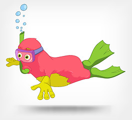 Image showing Funny Monster. Diver.