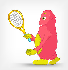 Image showing Funny Monster. Tennis.