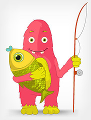 Image showing Funny Monster. Fisherman.