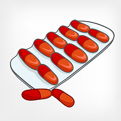 Image showing Cartoon Home Medicine Pills