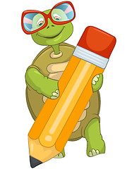 Image showing Funny Turtle. Writing.