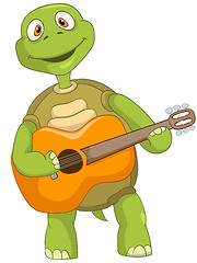 Image showing Funny Turtle. Guitarist.