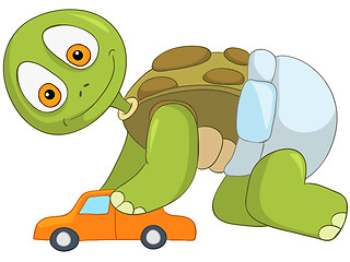 Image showing Funny Turtle. Baby Boy.