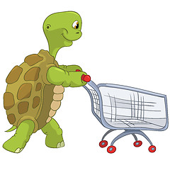 Image showing Funny Turtle. Shopping.