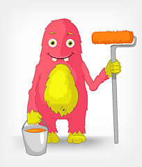 Image showing Funny Monster. Painter.