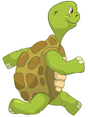 Image showing Funny Turtle. Running.