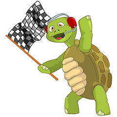 Image showing Funny Turtle. Race Finish.