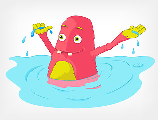 Image showing Funny Monster. Swimmer.