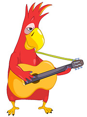 Image showing Funny Parrot. Guitarist