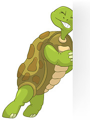 Image showing Funny Turtle. Pushing.