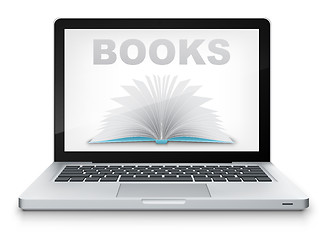 Image showing Vector Open Book in Laptop.