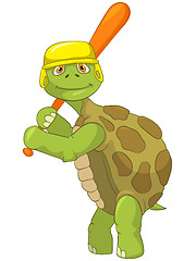 Image showing Funny Turtle. Baseball Player.