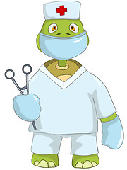 Image showing Funny Turtle. Doctor.