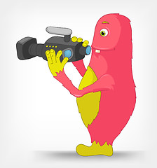 Image showing Funny Monster. Cameraman.