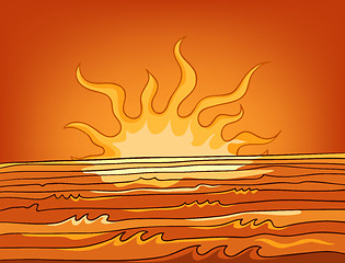 Image showing Cartoon Nature Landscape Sea