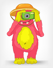 Image showing Funny Monster. Tourist Photographer.