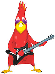 Image showing Funny Parrot. Rock Star