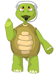 Image showing Funny Turtle. Comunication.