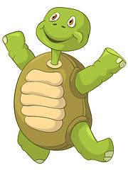 Image showing Funny Turtle. Jumping.