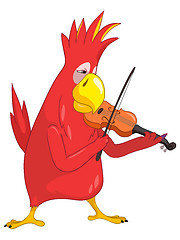 Image showing Funny Parrot. Violinist