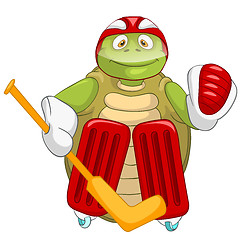 Image showing Funny Turtle. Hockey Goalie.