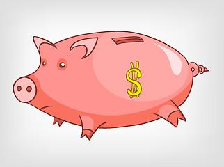 Image showing Cartoons Decoration Piggy Bank