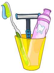 Image showing Cartoon Home Washroom Tooth Brush