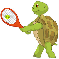 Image showing Funny Turtle. Tennis Player.