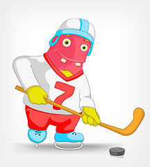 Image showing Funny Monster. Hockey.