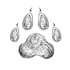 Image showing Abstract Paw free hand style 