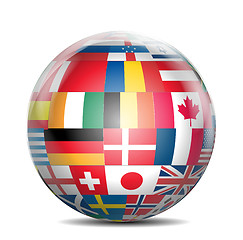 Image showing Shiny Globe with Flags of The World 