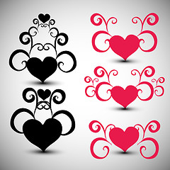 Image showing Abstract red hearts 