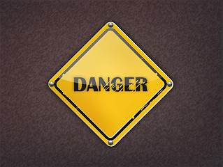Image showing Danger Sign on dark background 