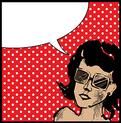 Image showing Retro Pop Art Girl Background 