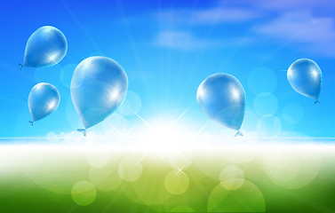 Image showing Nature Background with Balloons