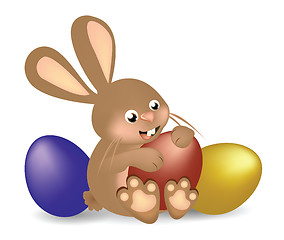 Image showing Easter Bunny with Eggs 