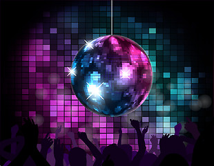 Image showing Party Atmosphere with disco globe 