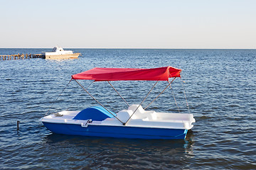 Image showing Walking catamaran on the water