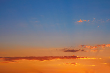 Image showing Multicolor clouds at sunset 