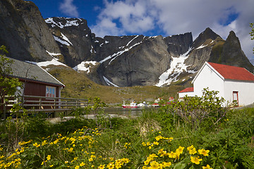 Image showing Fishing port on Lofoten